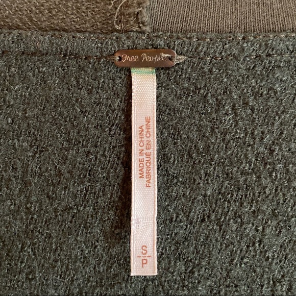 Free People Army Green Cardigan Lightweight Coat - Picture 8 of 10